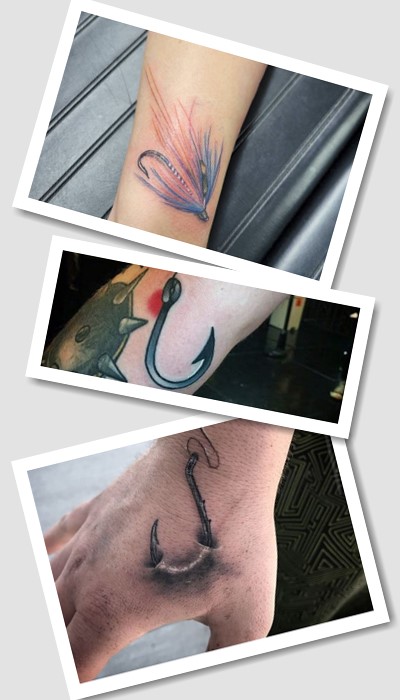 Татуювання гачка може поєднуватися з іншими символами