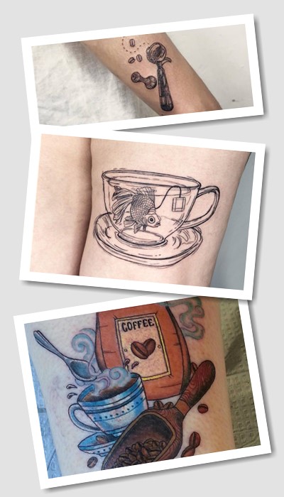 Зображення тату кава на шкірі