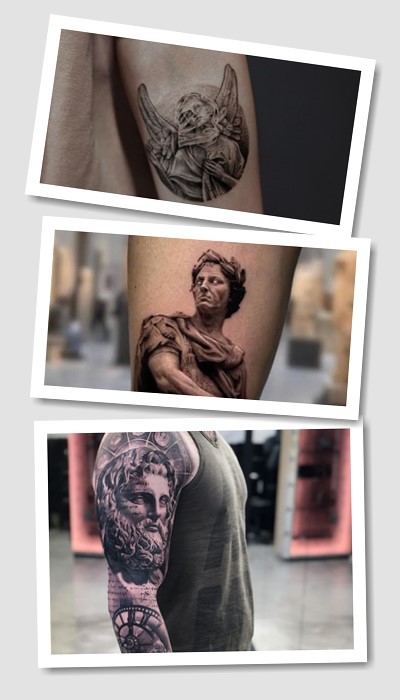 Стилі та місця нанесення тату статуя