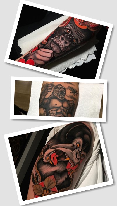 Як зображують на шкірі Тату горила