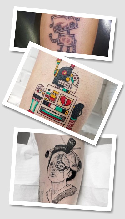 З чим поєднують та куди наносять тату робот