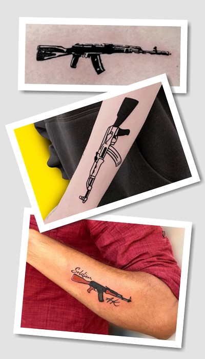 Татуювання, що зображує автомат 