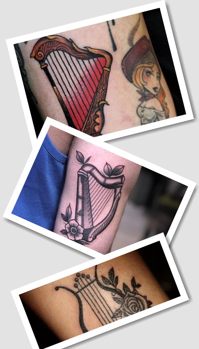 Підбірка ТОП татуювань арфа та ліра зі значенням