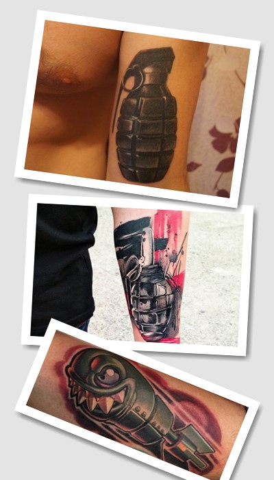 Татуювання граната та бомба