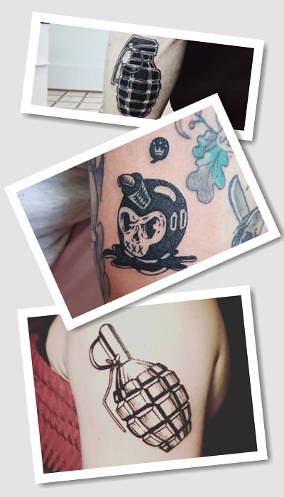 Читайте значення татуювань граната та бомба - цікаво