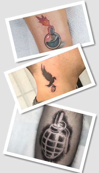 тату граната/бомба 