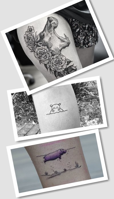 Варіанти малюнків тату бегемот 