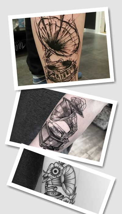 Грамофон тату - виразний і відомий символ 