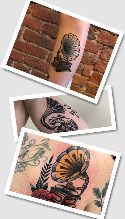 Де розмістити татуювання грамофон