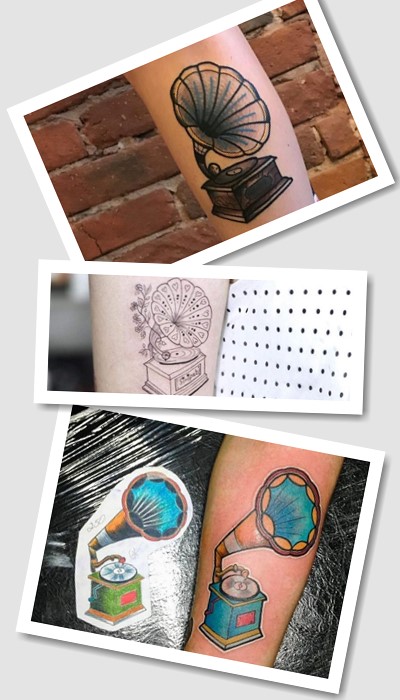 татуювання зображує грамофон