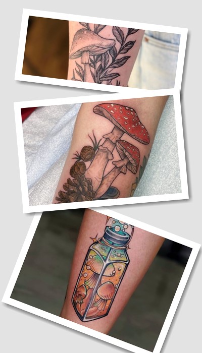 Гриб тату – оригінальний малюнок