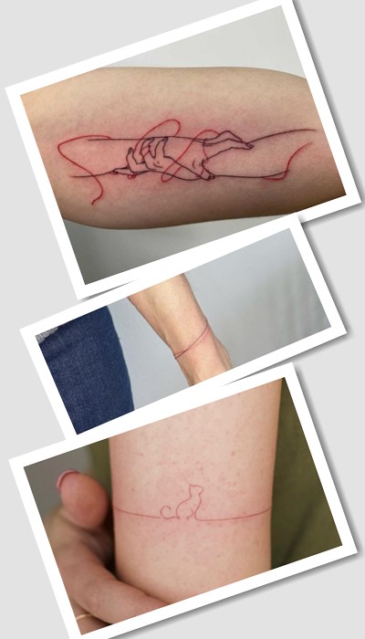 Де набивають татуювання червону нитку 