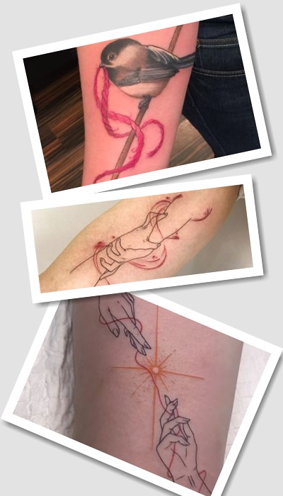 Стилі зображення Тату червона нитка 