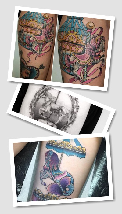 Жіночий та чоловічий варіант татуювання карусель