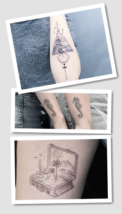 Стилі та місця нанесення Тату морські тварини 