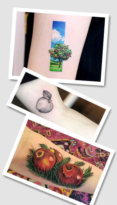 Варіанти малюнків тату яблуко