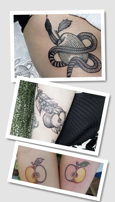Тату яблуко – оригінальний візерунок