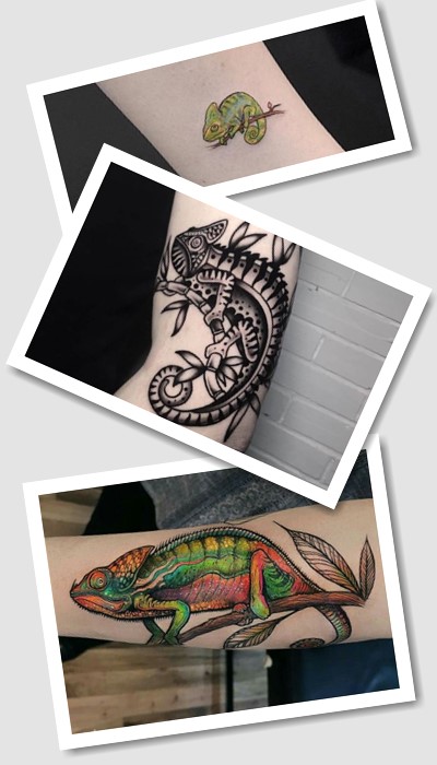 Тату хамелеон – оригінальний та яскравий візерунок