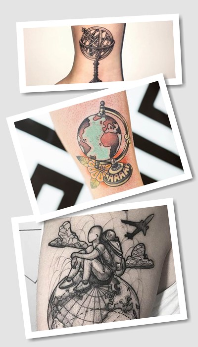 популярні тату глобус