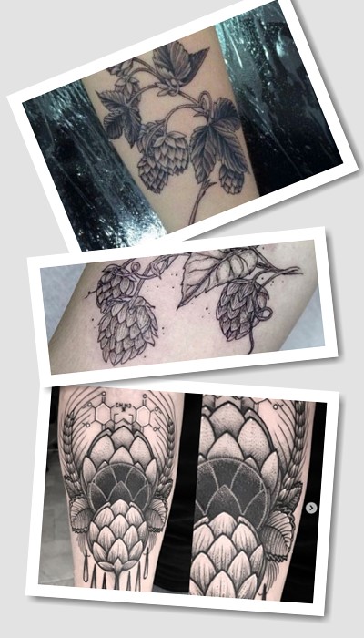 Татуювання хміль на тілі