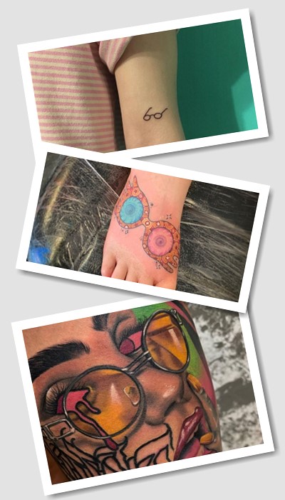 Татуювання у вигляді класичних окулярів