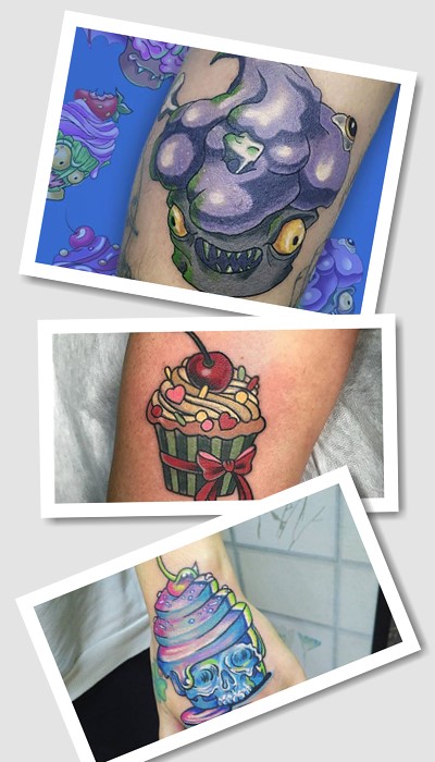 Тату тістечко роблять кольоровим