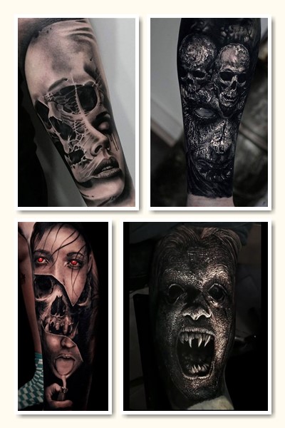 тату зомбі напряму асоціюється зі смертю та жахом