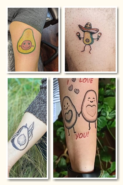 Тату авокадо зображають найчастіше – у розрізі.