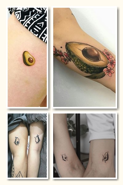 тату авокадо виконують, використовуючи природні кольори