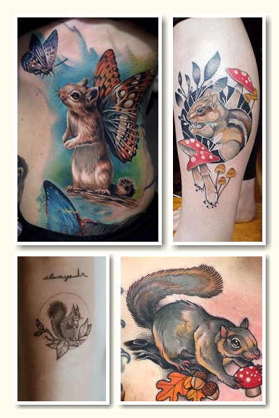 Варіанти ескізів тату білка