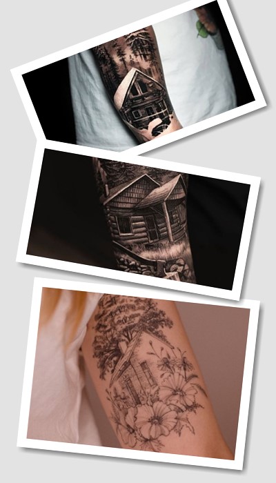 Тату дім на чоловічому тілі