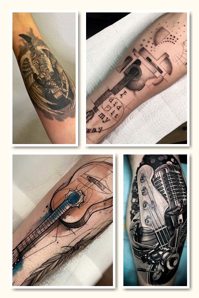 Стилі та кольори тату гітара
