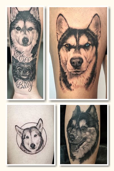 Тату хаскі підходить людям, які люблять пригоди