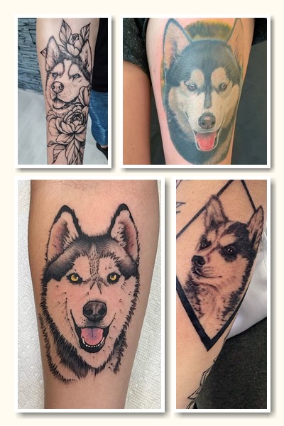 Для татуювання хаскі підходять різні стилі