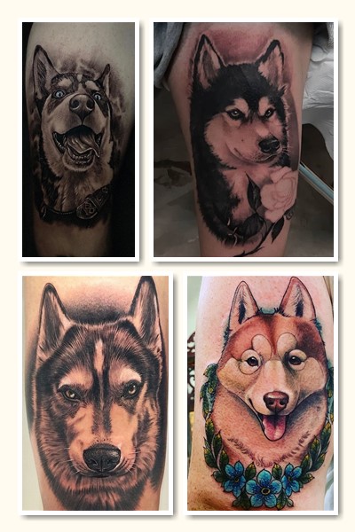 Татуювання із зображенням хаскі