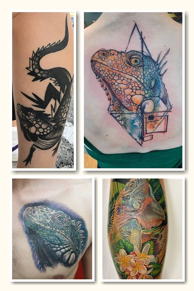 Варіанти малюнків Тату ігуана чи варан