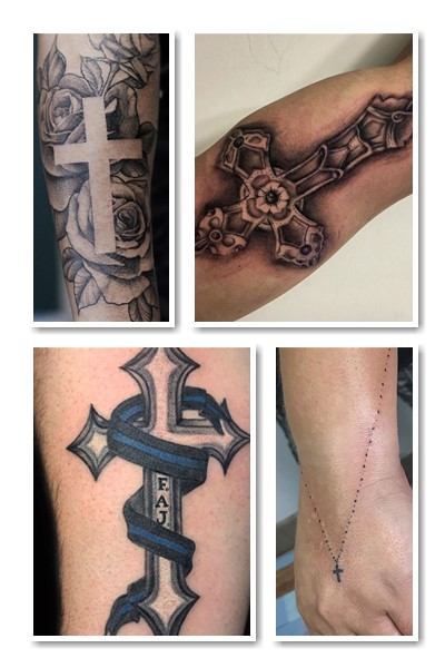 Тату хрест латинський можна нанести на практично будь-які частини тіла