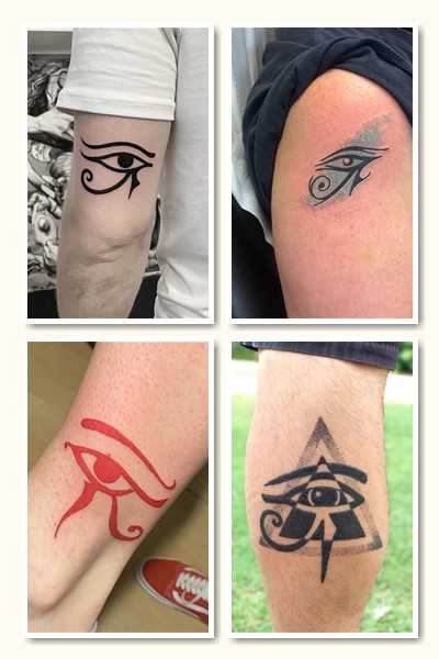 Тату око Гора часто доповнюють іншими символами