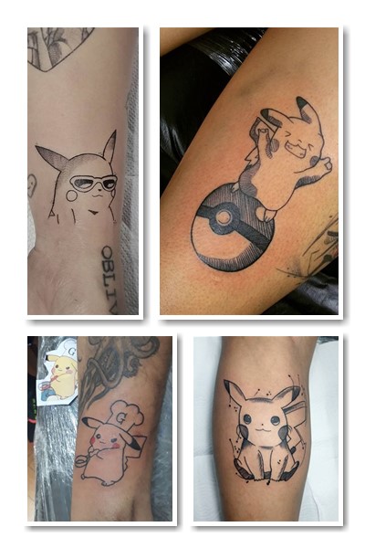 Варіанти малюнку тату Пікачу