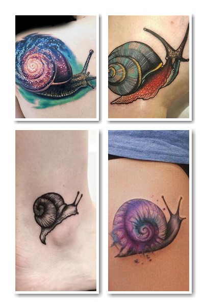 Тату равлика наносять на різні частини тіла