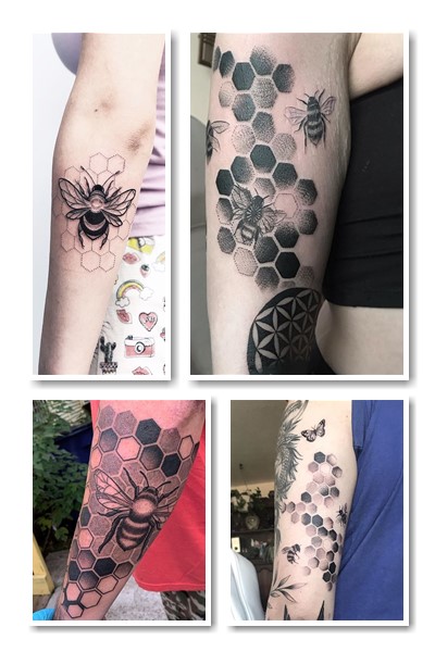 Тату шестиугольник (тату гексагон) имеет вид мозаики 