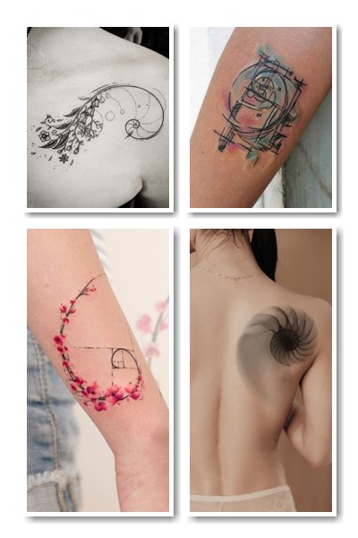 Для тату спіраль можна вибрати безліч варіантів дизайну