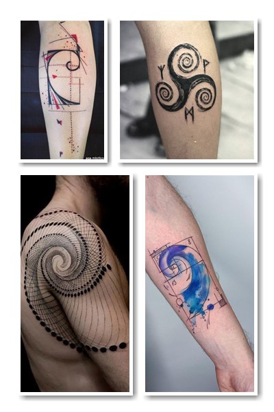 Тату спіраль незвичайно та стильно виглядає