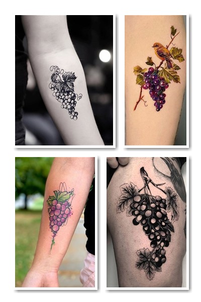 Види та особливості татуювань виноград