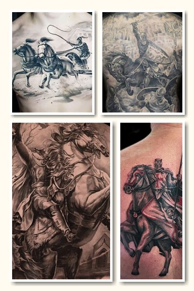 Варіанти малюнків Тату вершник на коні 