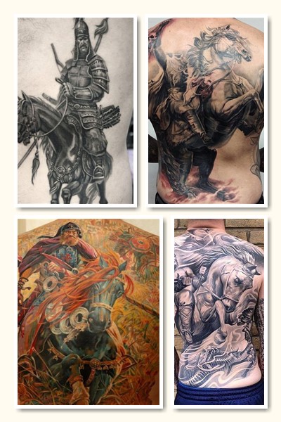 Для тату вершник на коні краще обрати велику ділянку тіла