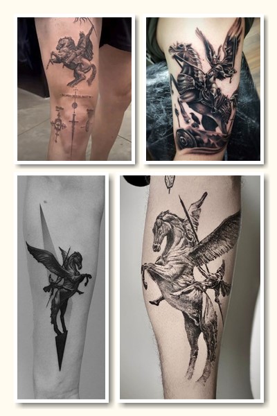 Стилі і місця нанесення тату вершник на коні