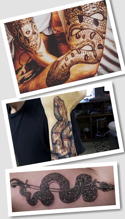 Тату удав чи пітон – оригінальний візерунок