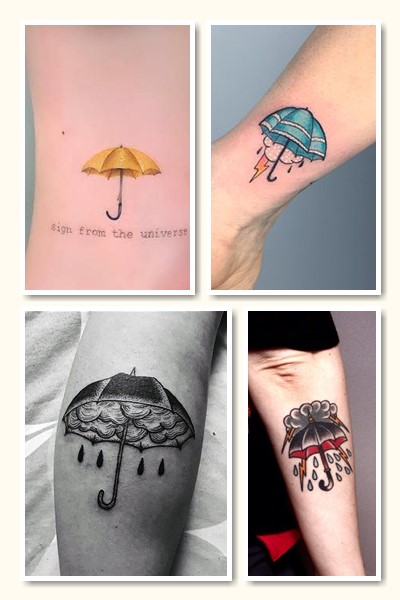 Татуювання парасолька має гарний вигляд