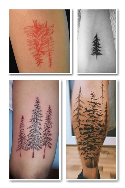 Стилі та місця нанесення Тату ялинка